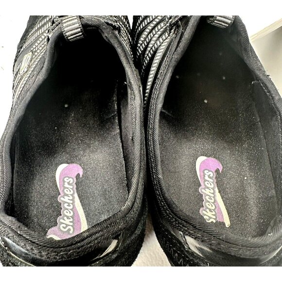 Skechers Womens Shoes Leather Dream Come True 21140 Slip On Sneakers Black 9 - Picture 9 of 12